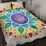 Reiki Chakra Flower Print Quilt Bed Set