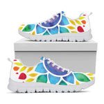 Reiki Chakra Flower Print White Sneakers