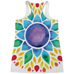 Reiki Chakra Flower Print Women's Racerback Tank Top