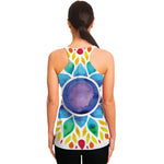 Reiki Chakra Flower Print Women's Racerback Tank Top