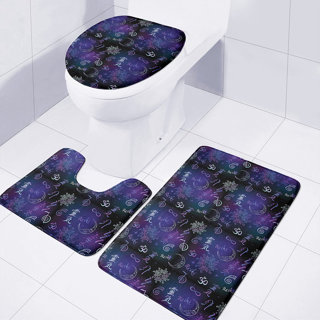 Reiki Energy Pattern Print 3 Piece Bath Mat Set