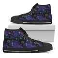 Reiki Energy Pattern Print Black High Top Sneakers