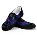 Reiki Energy Pattern Print Black Slip On Sneakers