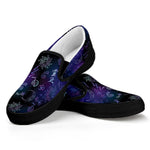 Reiki Energy Pattern Print Black Slip On Shoes
