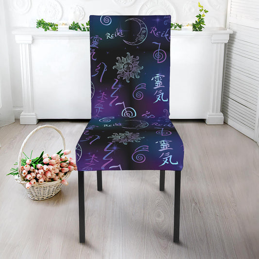 Reiki Energy Pattern Print Dining Chair Slipcover