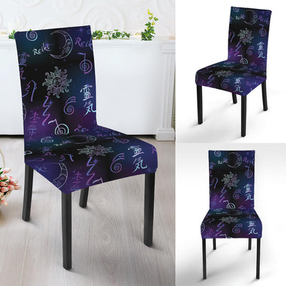 Reiki Energy Pattern Print Dining Chair Slipcover