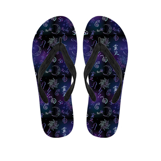 Reiki Energy Pattern Print Flip Flops