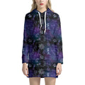 Reiki Energy Pattern Print Pullover Hoodie Dress