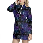 Reiki Energy Pattern Print Hoodie Dress