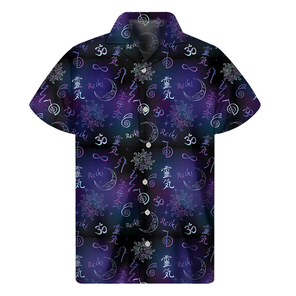 Reiki Energy Pattern Print Men's Short Sleeve Shirt