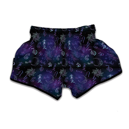 Reiki Energy Pattern Print Muay Thai Boxing Shorts