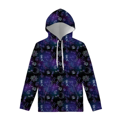 Reiki Energy Pattern Print Pullover Hoodie