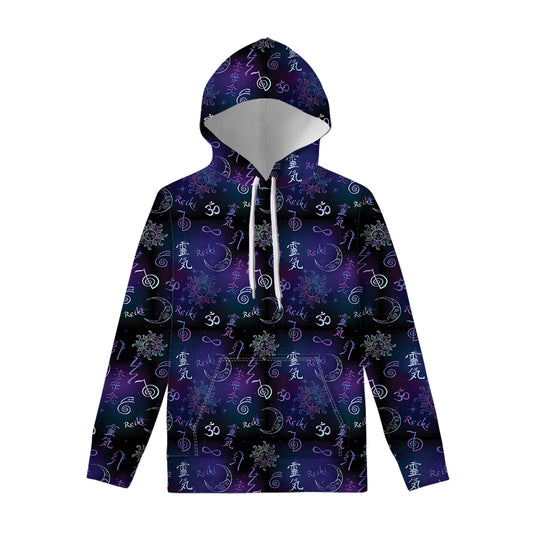Reiki Energy Pattern Print Pullover Hoodie