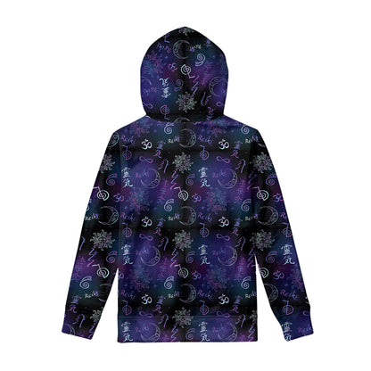 Reiki Energy Pattern Print Pullover Hoodie
