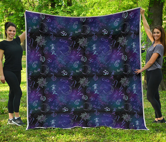 Reiki Energy Pattern Print Quilt