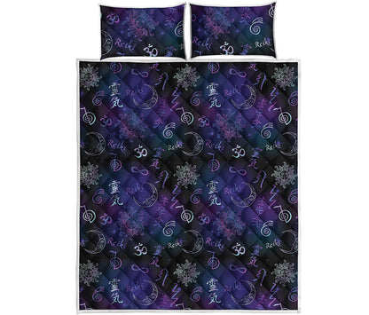 Reiki Energy Pattern Print Quilt Bed Set