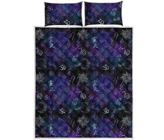 Reiki Energy Pattern Print Quilt Bed Set