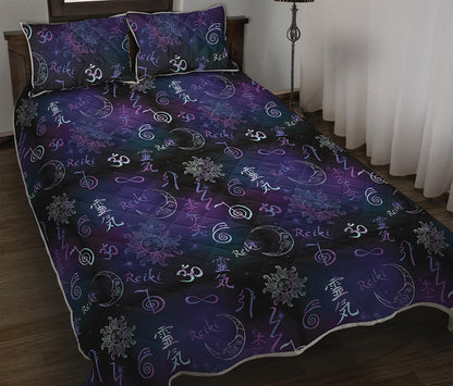 Reiki Energy Pattern Print Quilt Bed Set