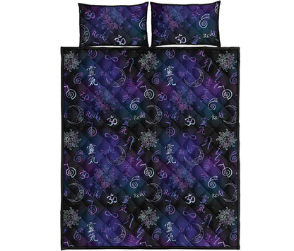Reiki Energy Pattern Print Quilt Bed Set