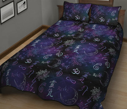 Reiki Energy Pattern Print Quilt Bed Set