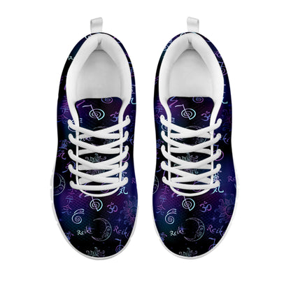 Reiki Energy Pattern Print White Sneakers