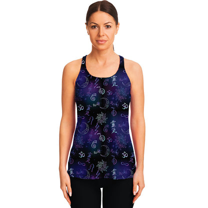 Reiki Energy Pattern Print Women's Racerback Tank Top
