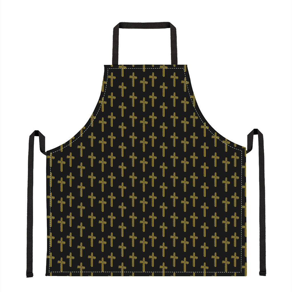 Religious Cross Pattern Print Apron