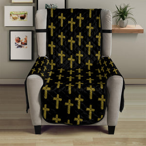 Religious Cross Pattern Print Armchair Protector