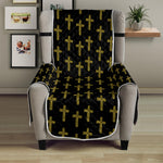 Religious Cross Pattern Print Armchair Protector