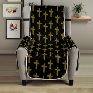 Religious Cross Pattern Print Armchair Protector