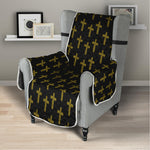 Religious Cross Pattern Print Armchair Protector