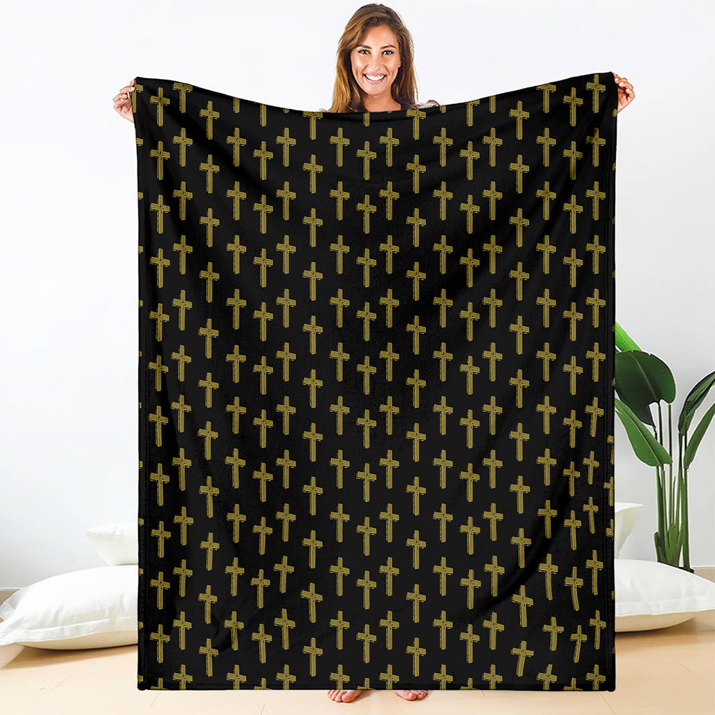 Religious Cross Pattern Print Blanket