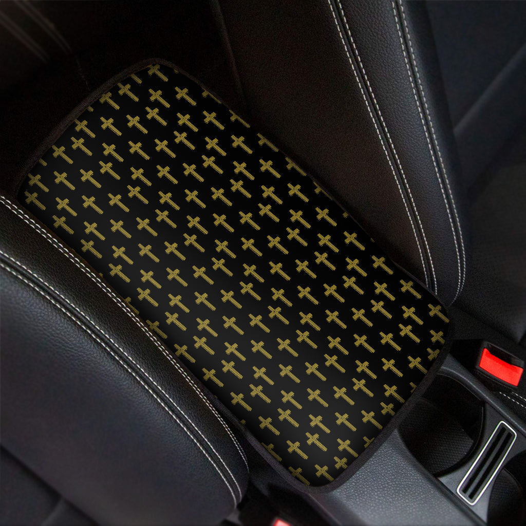 Religious Cross Pattern Print Car Center Console Cover