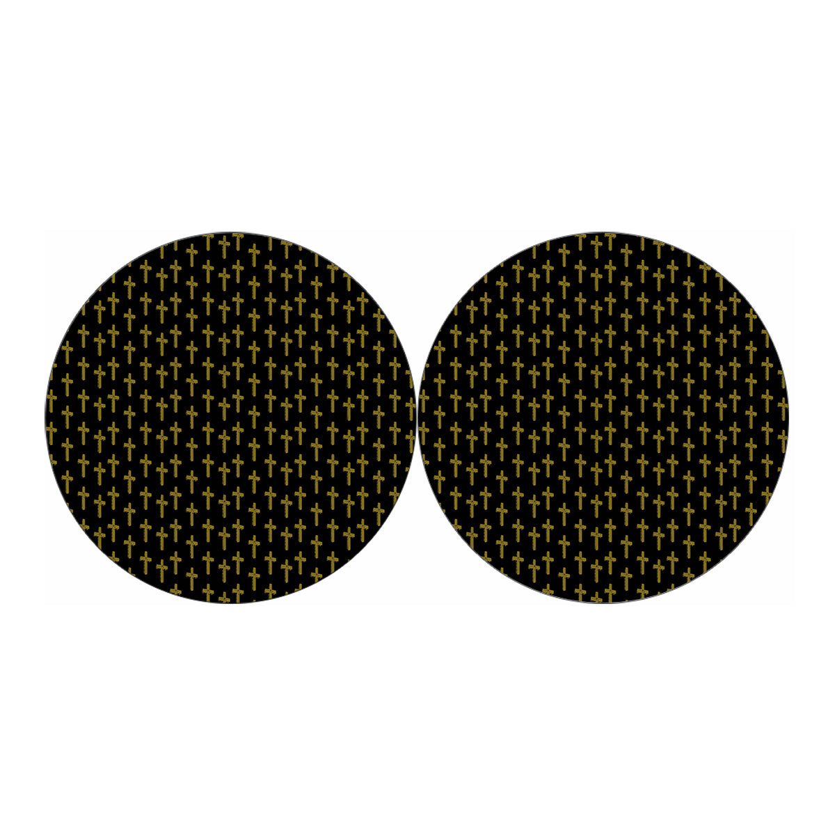 Religious Cross Pattern Print Car Coasters