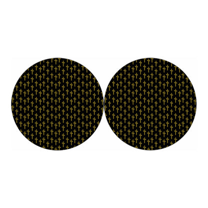 Religious Cross Pattern Print Car Coasters