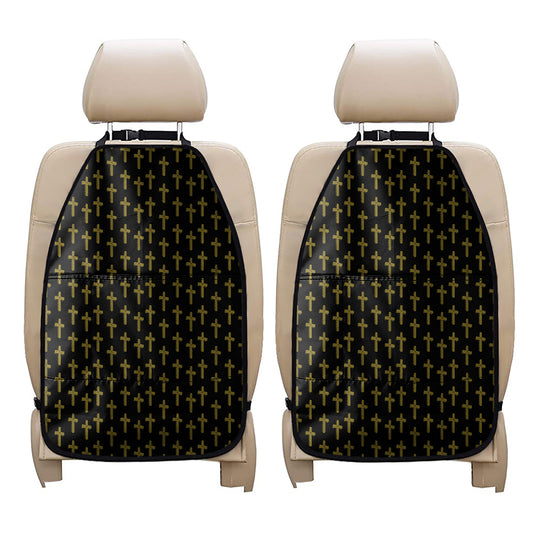 Religious Cross Pattern Print Car Seat Organizers