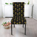 Religious Cross Pattern Print Dining Chair Slipcover