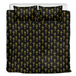 Religious Cross Pattern Print Duvet Cover Bedding Set