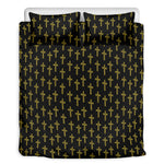 Religious Cross Pattern Print Duvet Cover Bedding Set