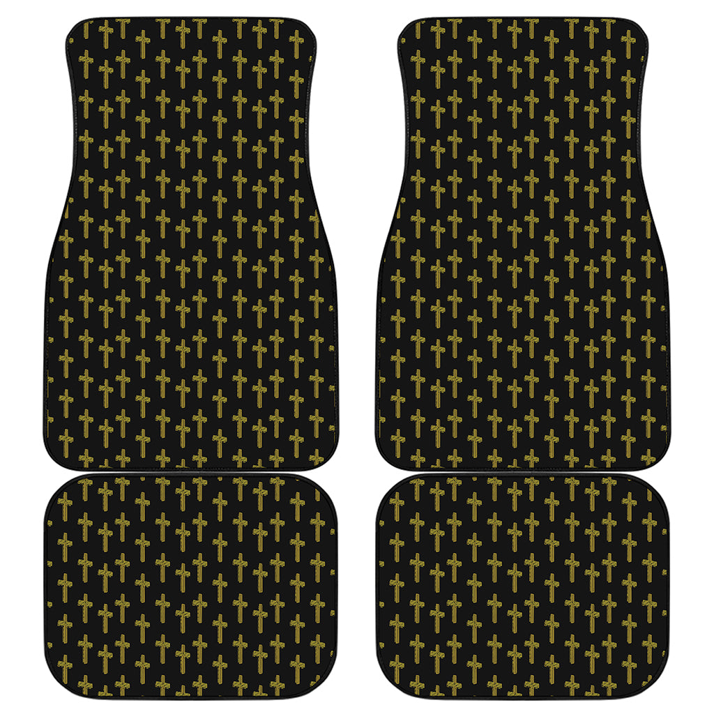 Religious Cross Pattern Print Front and Back Car Floor Mats