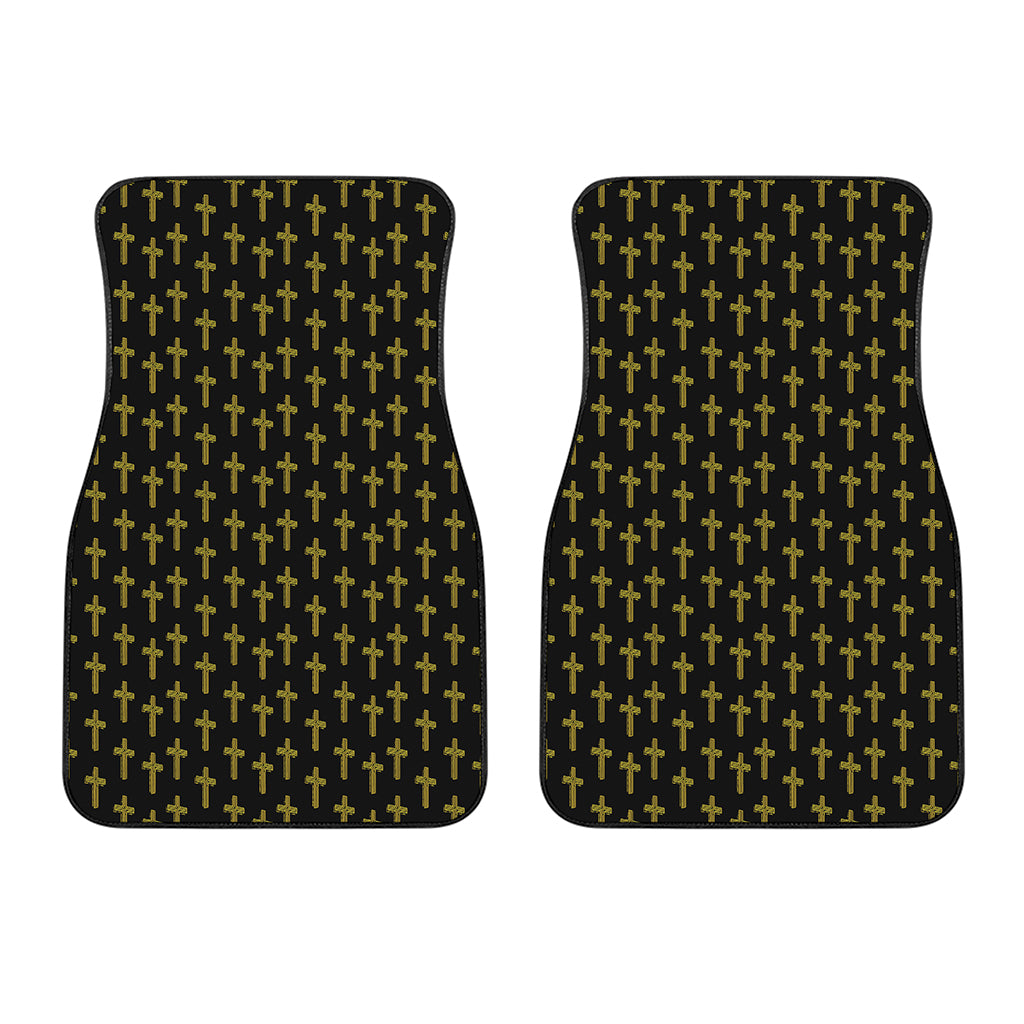 Religious Cross Pattern Print Front Car Floor Mats