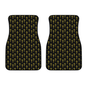 Religious Cross Pattern Print Front Car Floor Mats