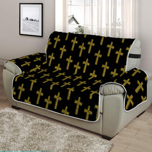 Religious Cross Pattern Print Half Sofa Protector