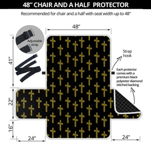 Religious Cross Pattern Print Half Sofa Protector