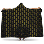 Religious Cross Pattern Print Hooded Blanket