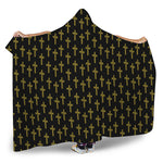 Religious Cross Pattern Print Hooded Blanket