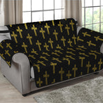 Religious Cross Pattern Print Loveseat Protector