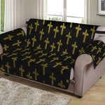 Religious Cross Pattern Print Loveseat Protector