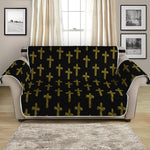 Religious Cross Pattern Print Loveseat Protector