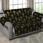 Religious Cross Pattern Print Loveseat Protector